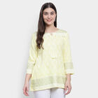 3/4th Sleeves Straight Kurti, Yellow, small image number null