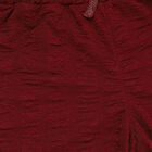 Girls' Deep Maroon Wide-Leg Textured Capri Pants, Wine, small image number null