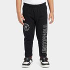Boys' Black Straight Fit Graphic Printed Pyjama, काला, small