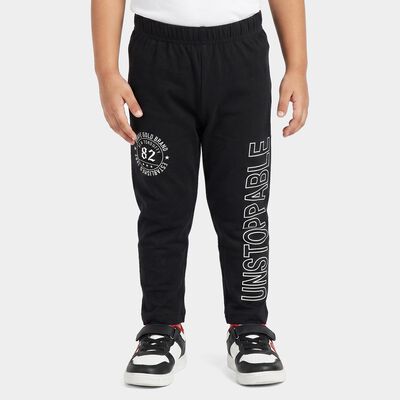 Boys' Black Straight Fit Graphic Printed Pyjama