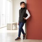 Boys Black Stand Collar Puffer Jacket, Black, small