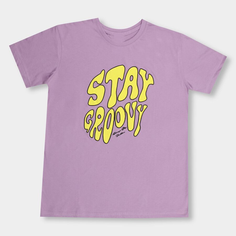 Boys' Half Sleeves T-Shirt , लाइलेक, large image number null