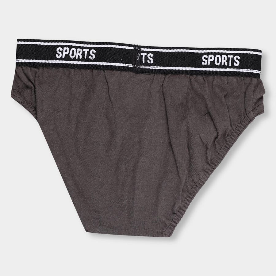 Boys' 100% Cotton V-Cut Briefs , Dark Grey, large image number null