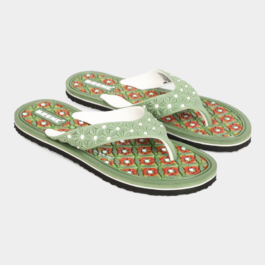 Womens Emboss Sliders, ओलिव, large image number null