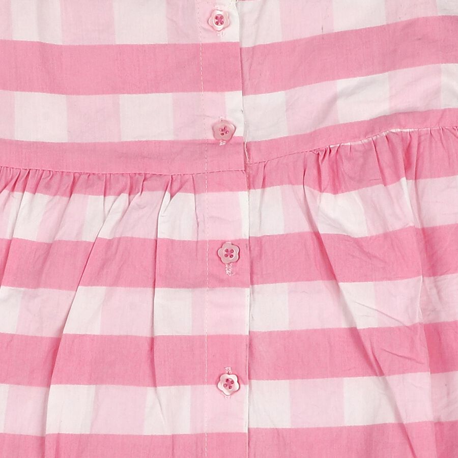 Infants' Pink Cotton Casual Frock, Pink, large