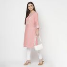 Printed Straight Kurta, Pink, small image number null