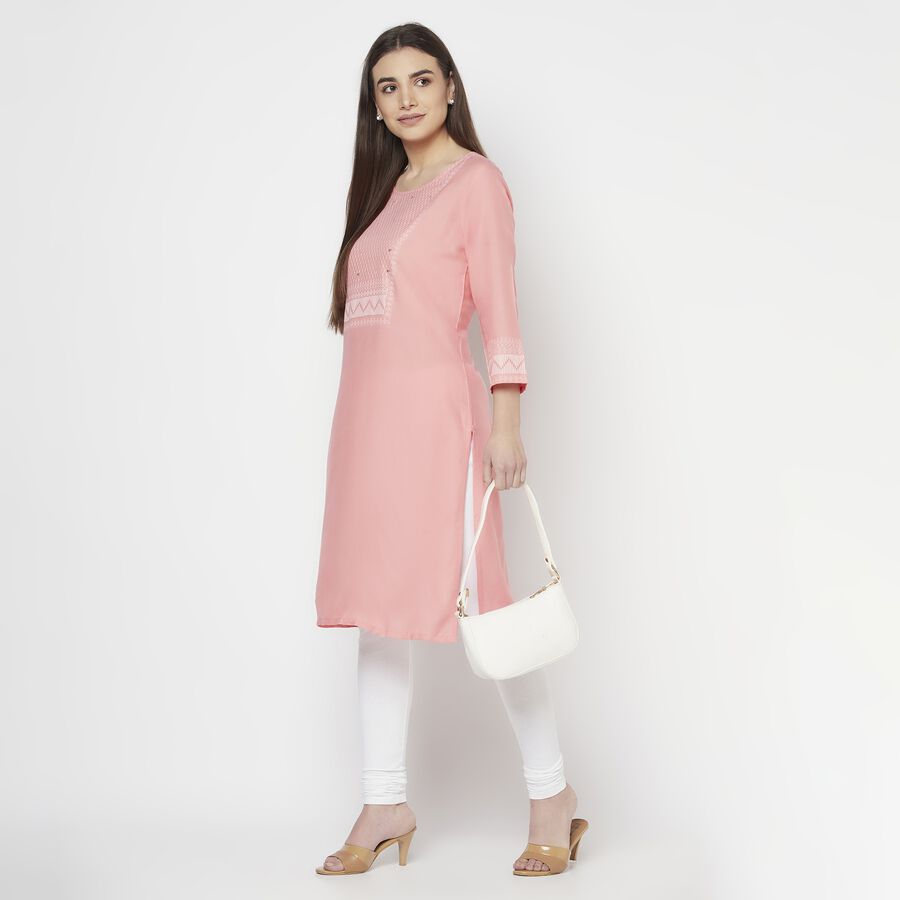 Printed Straight Kurta, Pink, large image number null