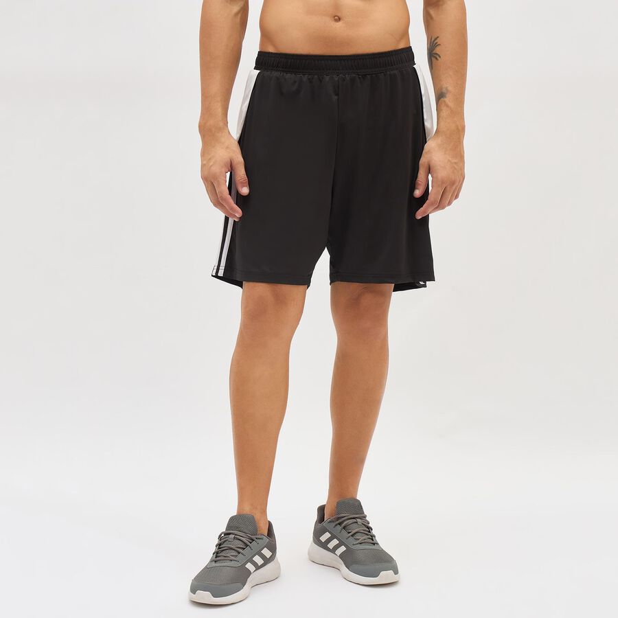 Men's Jet Black Regular Fit Sports Shorts, काला, large image number null