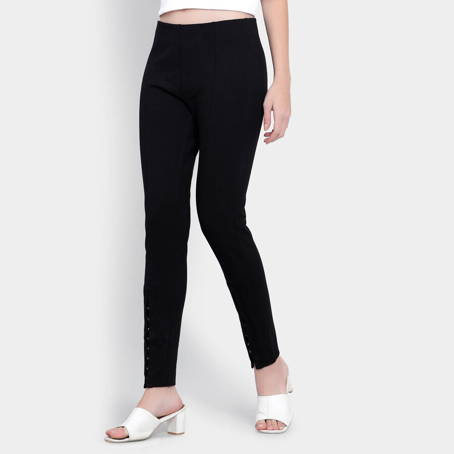Solid Trousers, Black, large image number null