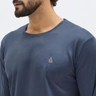 Men's Midnight Blue Round Neck Casual T-Shirt, Mid Blue, small image number null