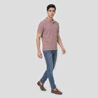 Men's Pink Polo Neck Polo T-Shirt, गुलाबी, small