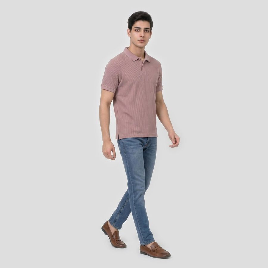Men's Pink Polo Neck Polo T-Shirt, गुलाबी, large