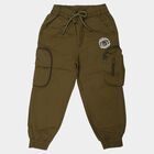Boys' Olive Green Regular Fit Cargo Trousers, Olive, small