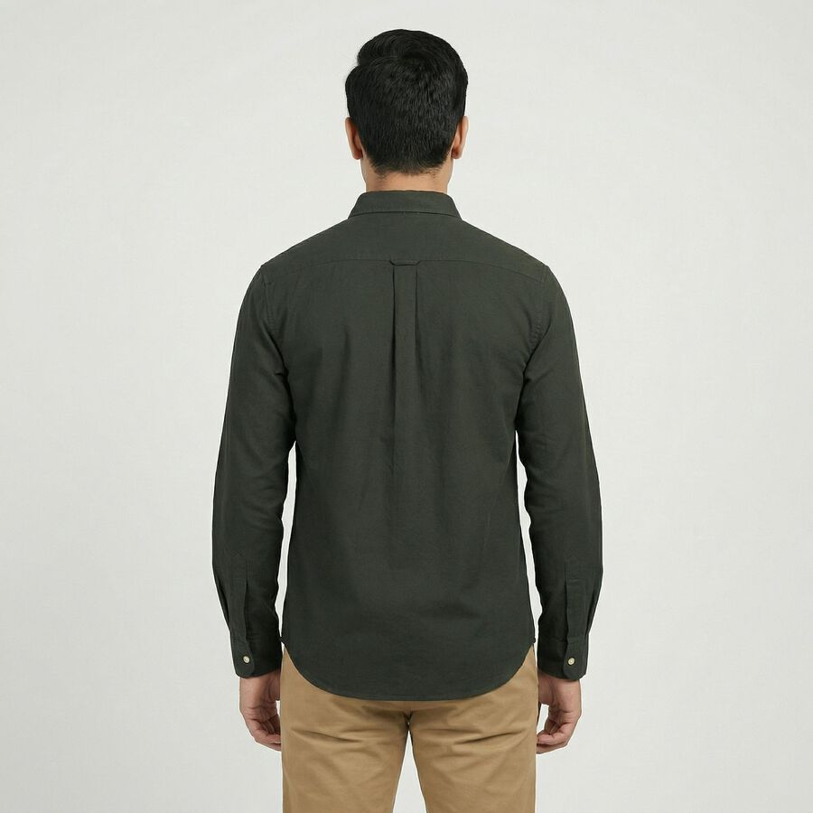 Men Olive Green Cotton Casual Shirt, ओलिव, large