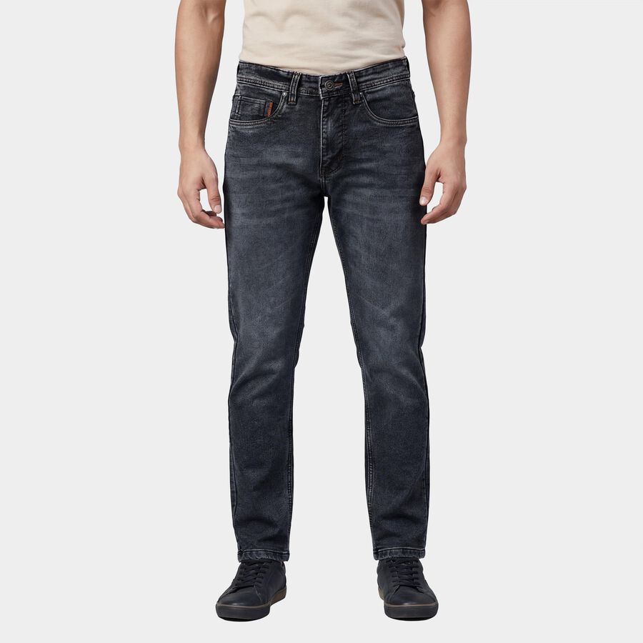 Men's Light Grey Slim Fit Stretchable Jeans, Light Grey, large