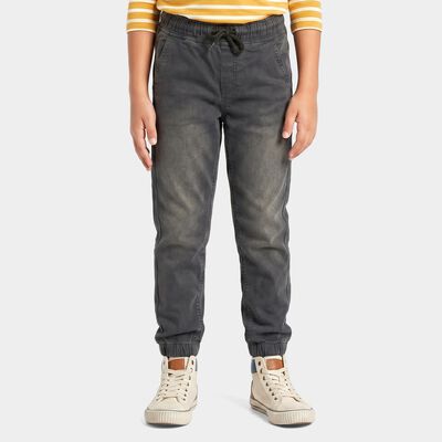 Boys Grey Jogger Fit Washed Jeans