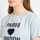 Ladies' 100% Cotton Round Neck T-Shirt , हल्का नीला, small
