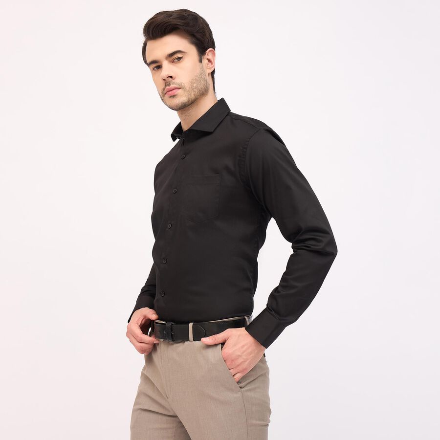 Men's Formal Shirt, काला, large image number null