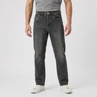 Men's Dark Grey Straight Fit Washed Jeans, Dark Grey, small