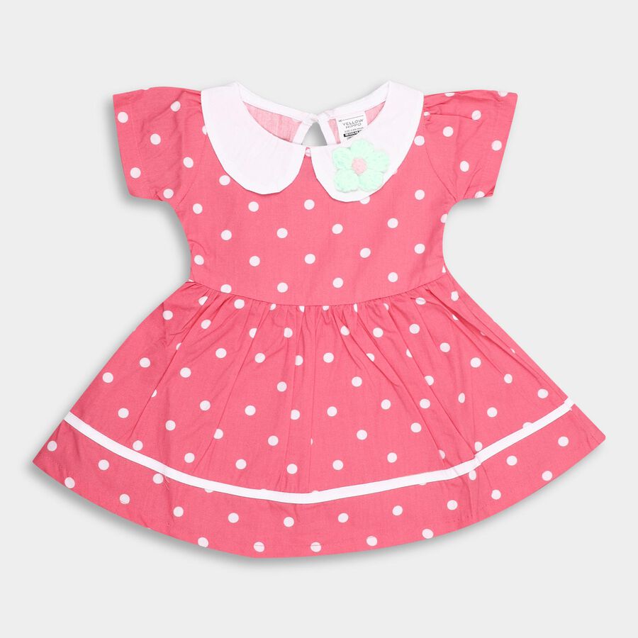 Infants' 100% Cotton Frock , गुलाबी, large image number null