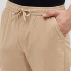 Men's 100% Cotton Track Pants, Beige, small image number null