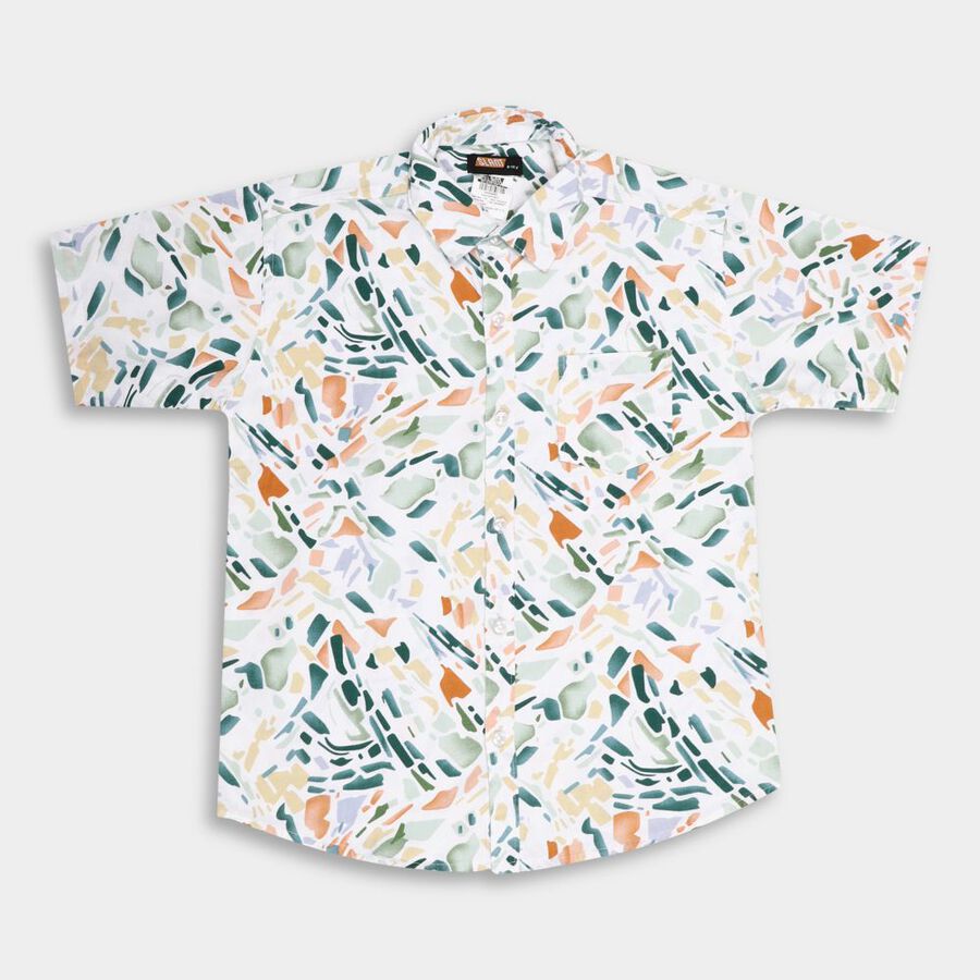 Boys' Cotton Casual Shirt, हल्का हरा, large image number null