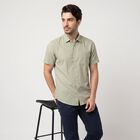 Men's Sage Green Spread Collar Shirt, Light Green, small