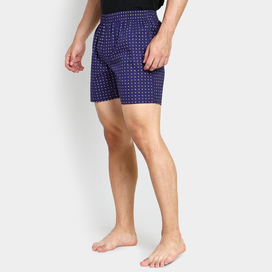 Men's 100% Cotton Boxers , Navy Blue, large