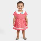 Infants' Pink Polka Dot Fit and Flare Frock, गुलाबी, small