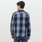 Men's Deep Midnight Navy Blue Cotton Spread Collar Casual Shirt, नेवी ब्लू, small image number null