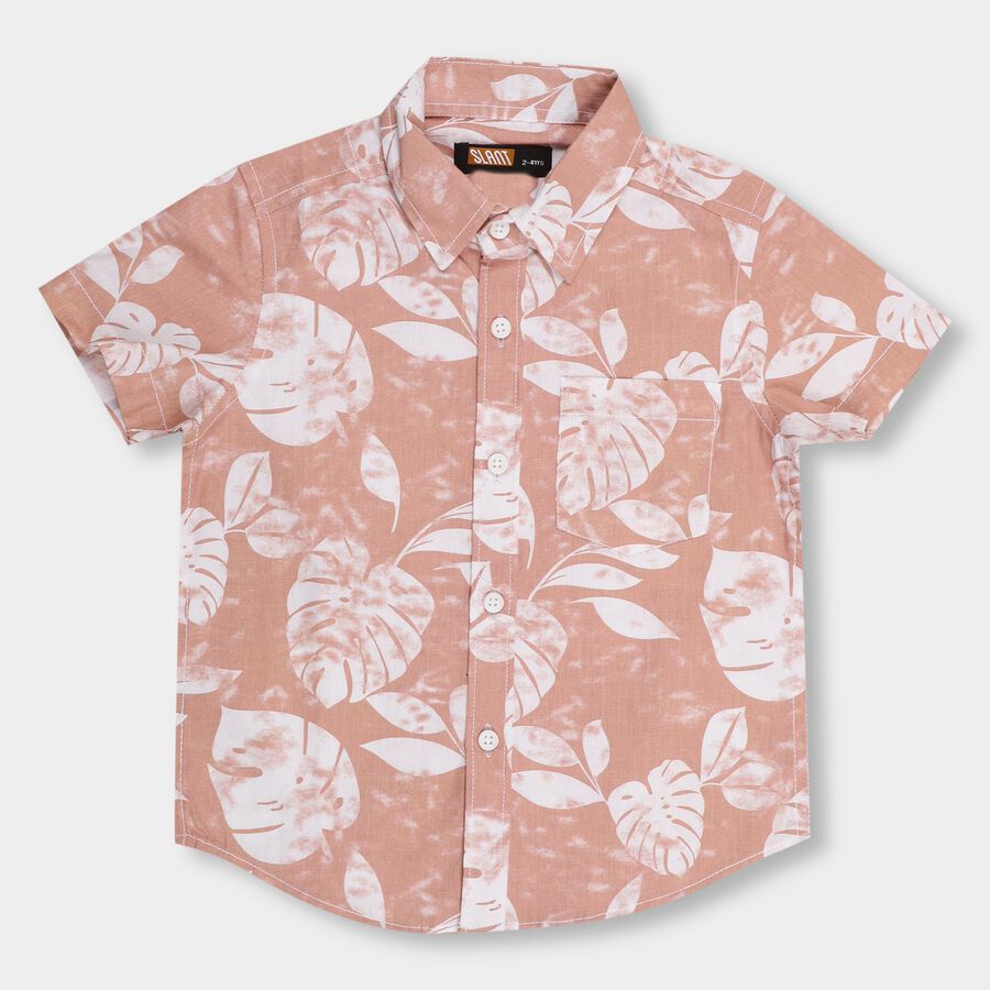 Boys' 100% Cotton Casual Shirt, Peach, large image number null