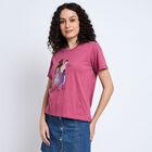 Ladies' Round Neck T-Shirt , गुलाबी, small image number null