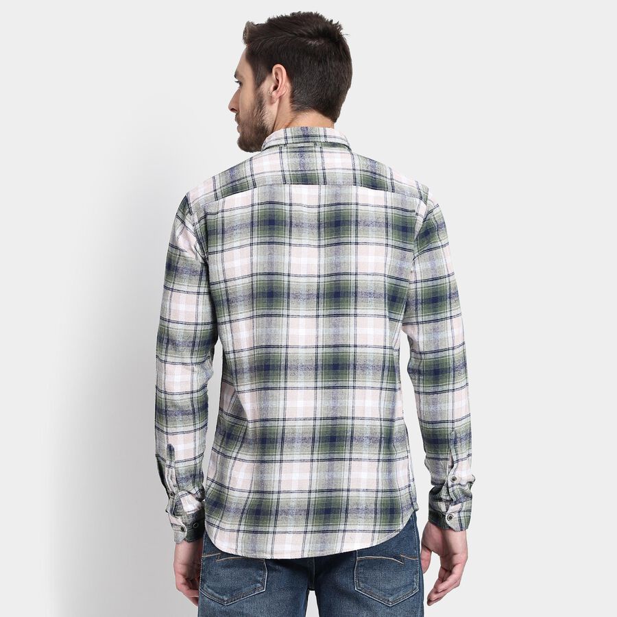 Men's 100% Cotton Casual Shirt , Dark Green, large image number null