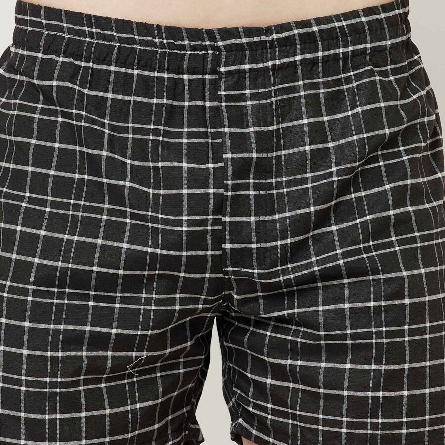 Checks Inner Elastic Boxers, Black, large image number null