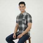 Men's Olive Green Cotton Button Down Casual Shirt, Olive, small