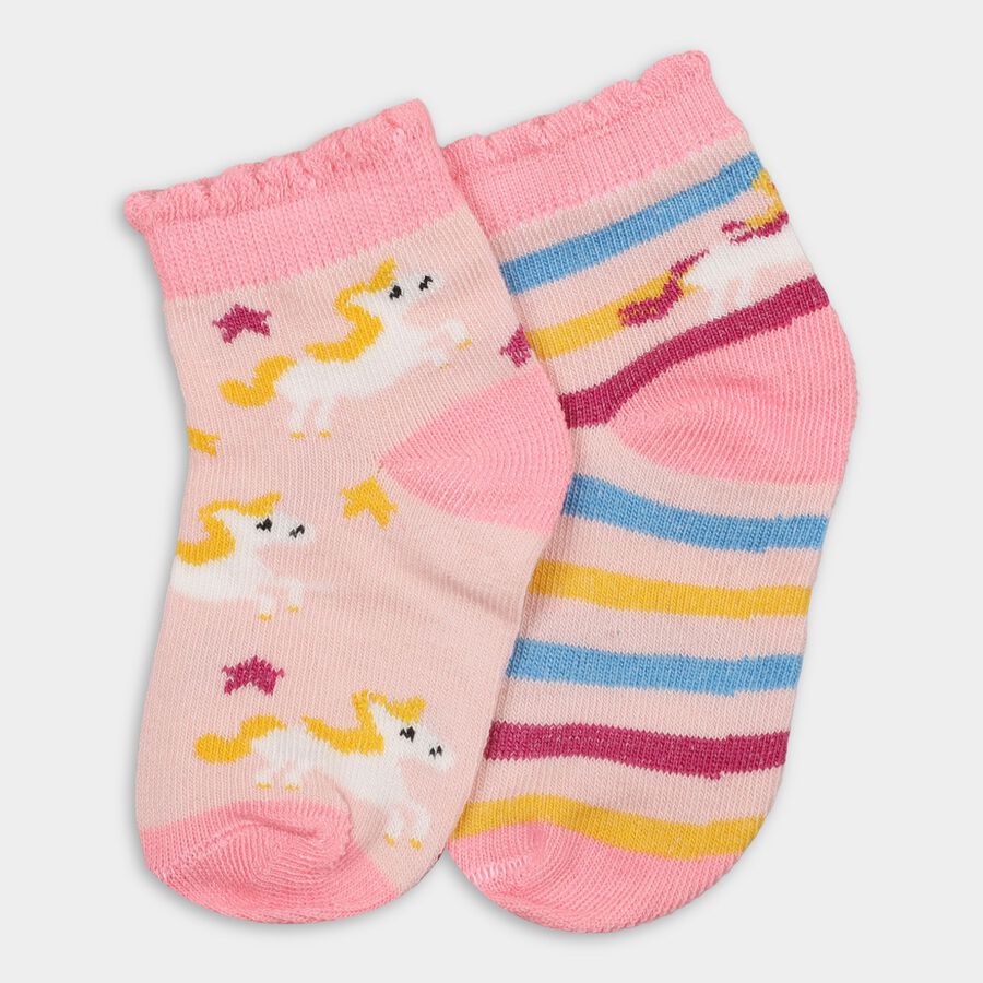 Girls' Socks (Pack of 2), Pink, large image number null