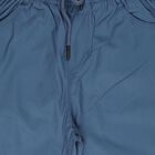 Boys' Teal Blue Regular Fit Elastic Waist Cotton Trousers, Teal Blue, small