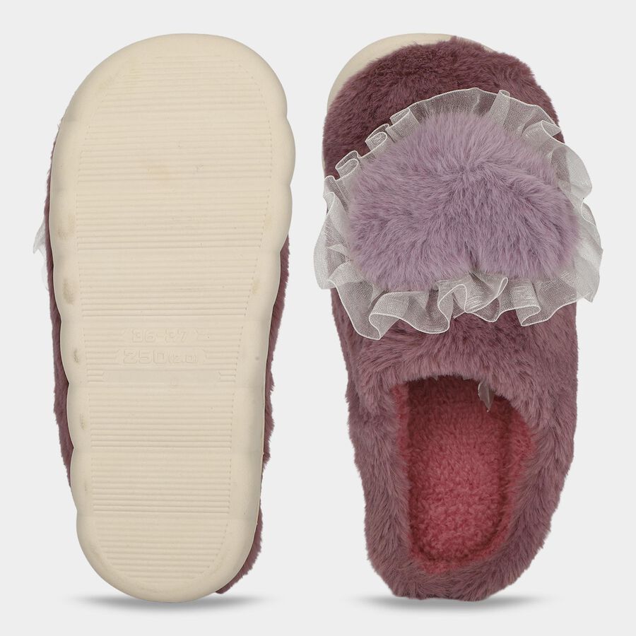 Women's Purple Slip-On House Slippers, बैंगनी, large