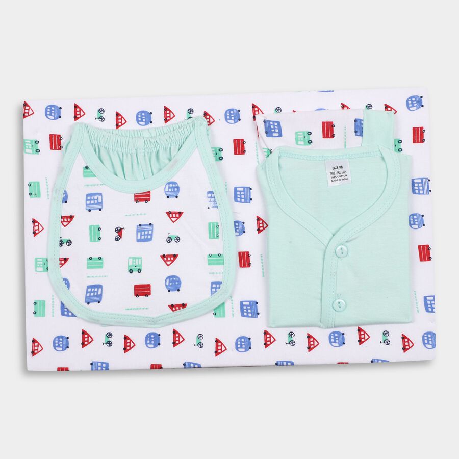 Infants' 100% Cotton Gift Set, Light Green, large image number null