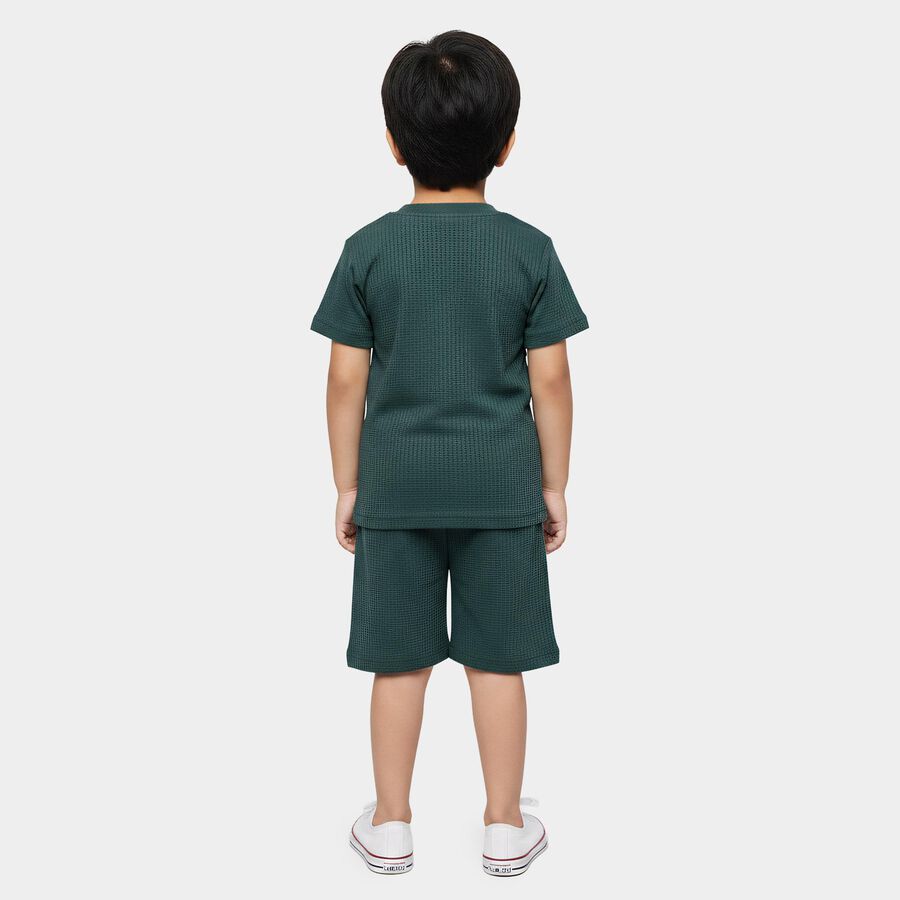 Boys' Knit Baba Suit, Teal Blue, large