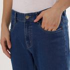 Men's Deep Steel Blue Slim Fit Jeans, Mid Blue, small image number null