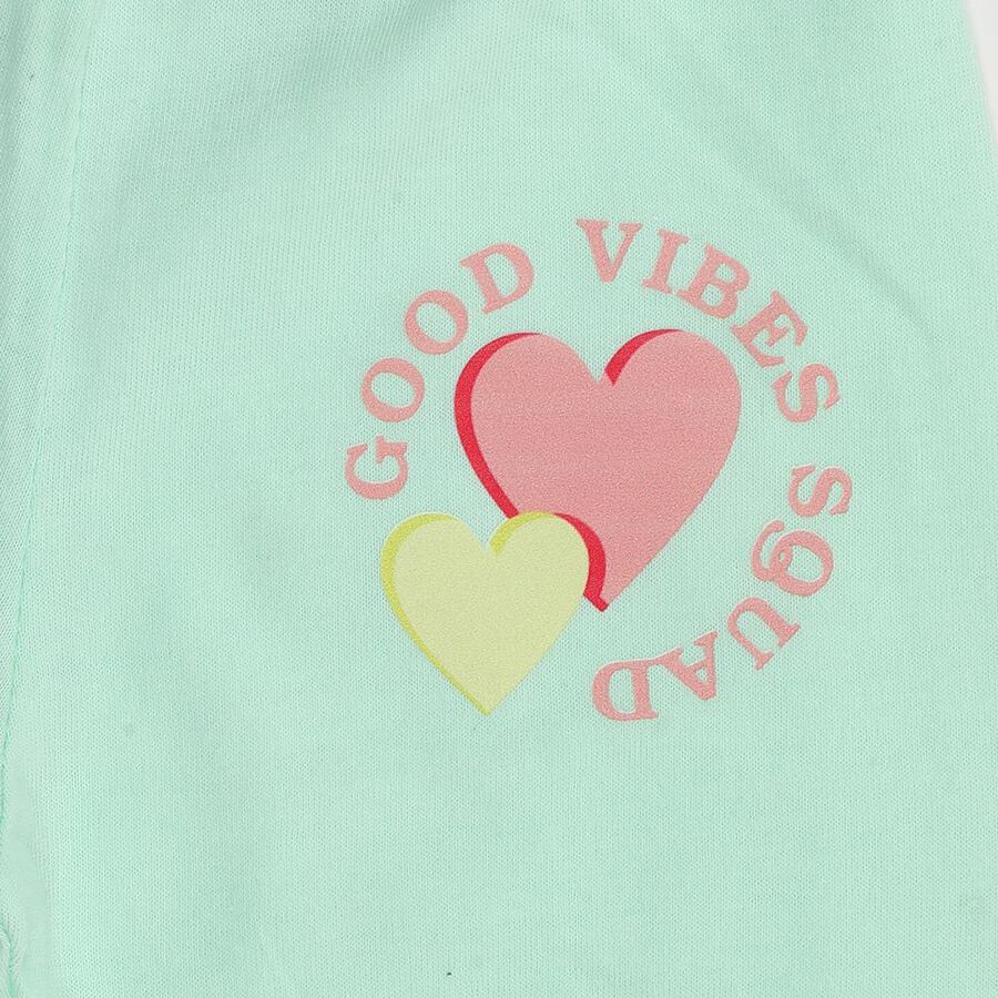 Infants Mint Green Printed Cotton Pyjama, हल्का हरा, large image number null