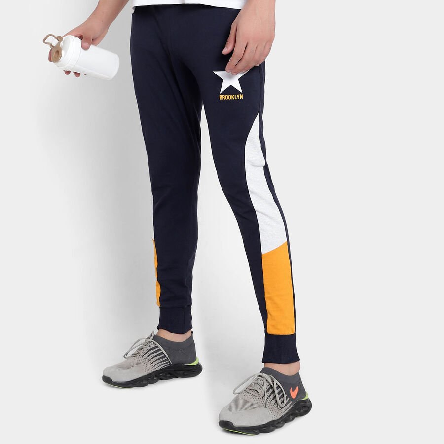 Solid Track Pants, Navy Blue, large image number null