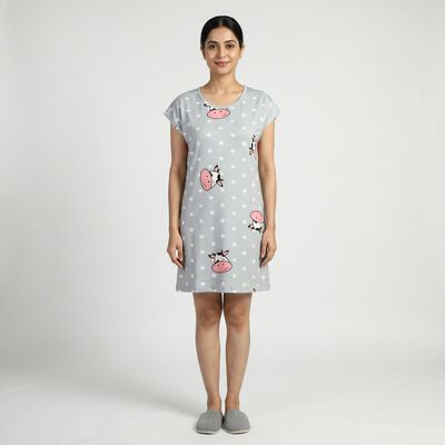 Women's Light Blue Minimalist Nighty