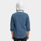 Boys Midnight Blue Hooded Casual Shirt, Mid Blue, small image number null