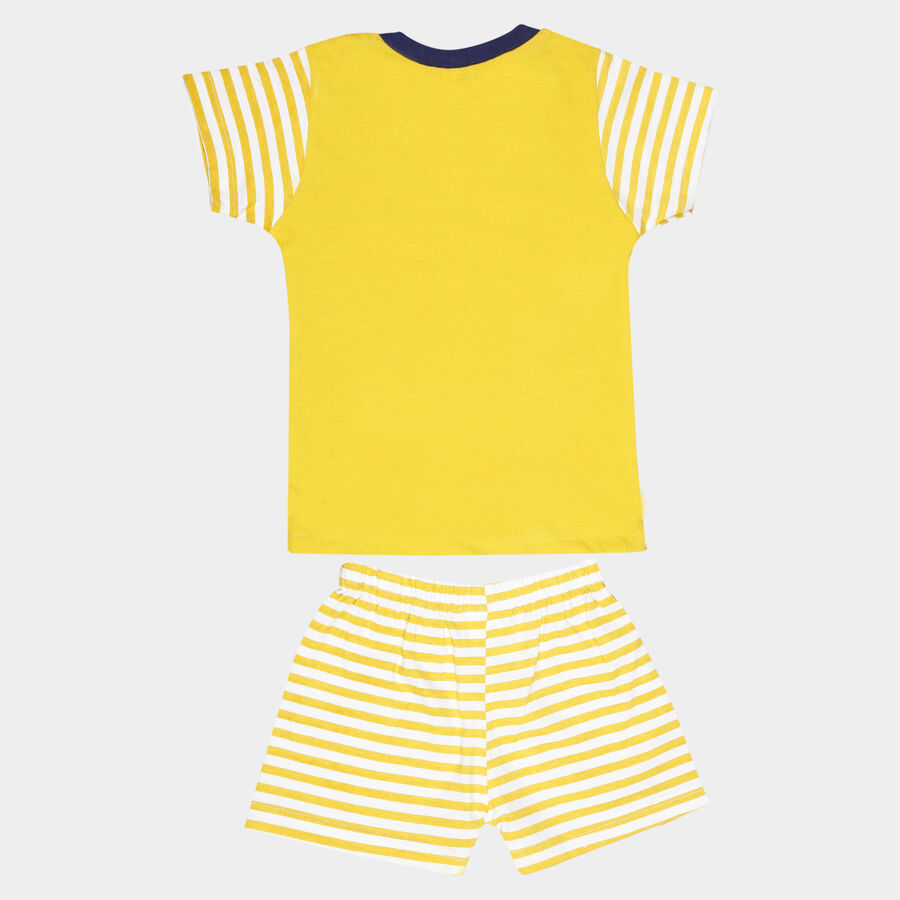Infants Cotton Round Neck Baba Suit, Yellow, large image number null