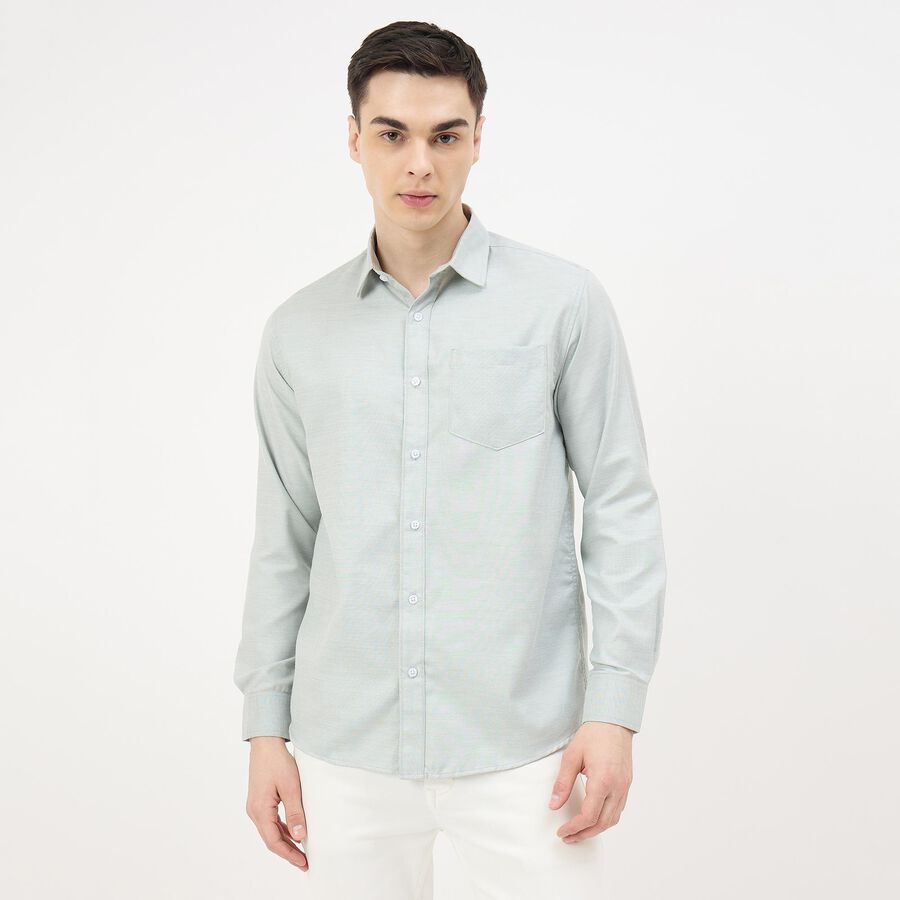 Men's Mint Spread Collar Classic Formal Shirt, Light Green, large