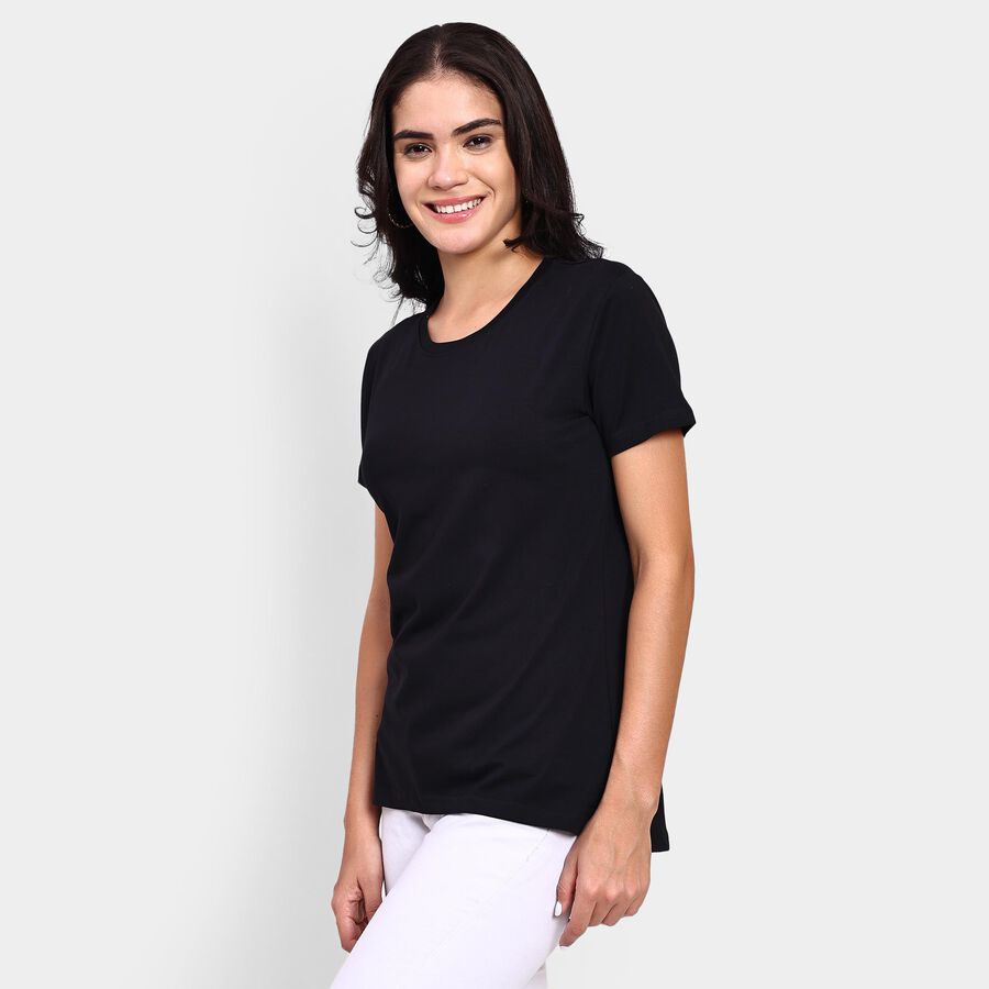 Ladies' Round Neck T-Shirt , Black, large image number null