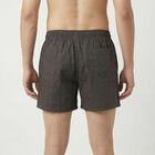 Men's Grey Regular Fit Solid Boxers, गहरा ग्रे, small