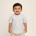 Infants Rich Eggshell White Cotton Half Sleeve Classic Casual Shirt, White, small image number null